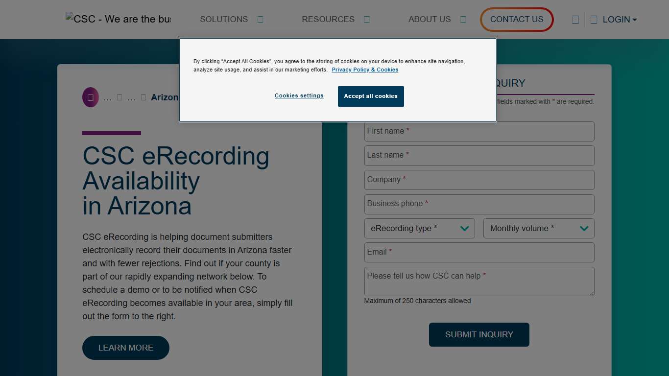 eRecording in Arizona CSC