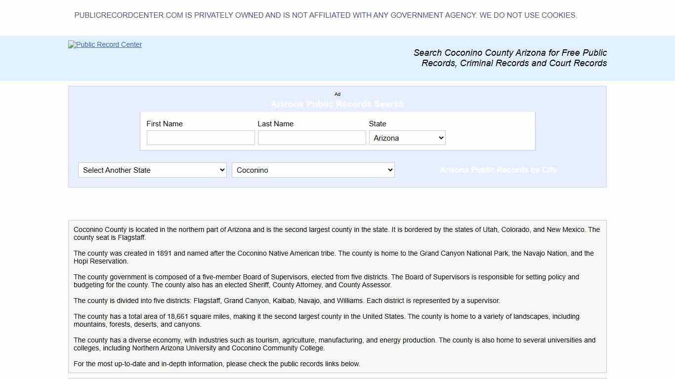 Coconino County Arizona Free Public Records - Court Records - Criminal Records
